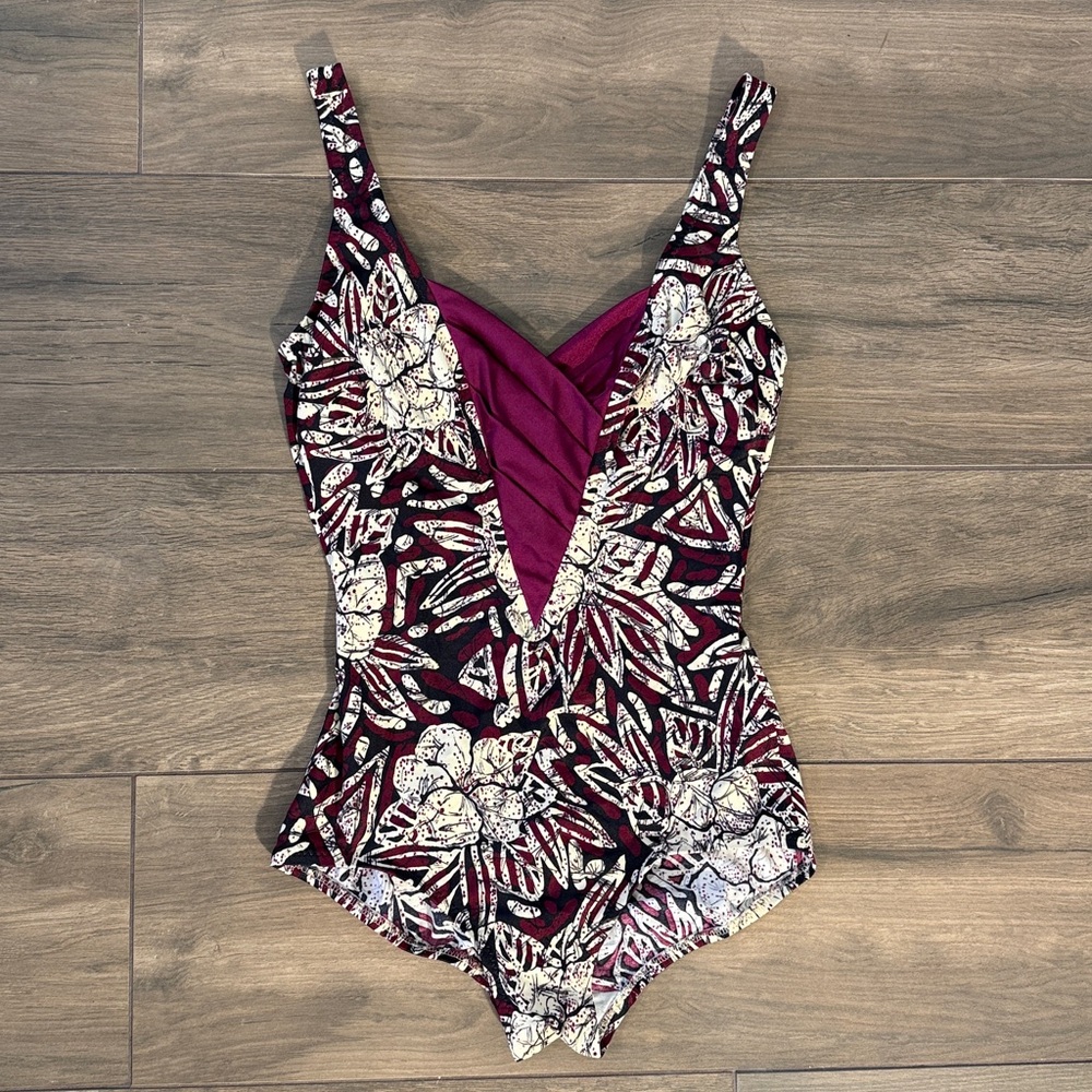 Vintage 1970s Women's One Piece Swimsuit‎ Boho Batik DEWEESE California Size 10 - Picture 2 of 16